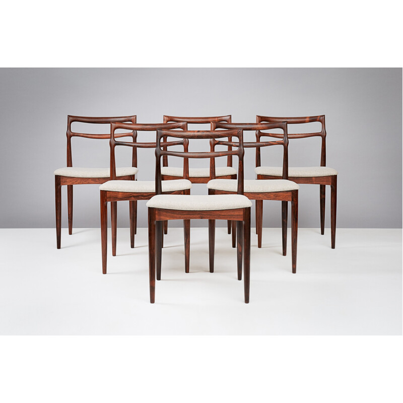 Set of 6 dining chairs in rosewood by Johannes Andersen - 1960s