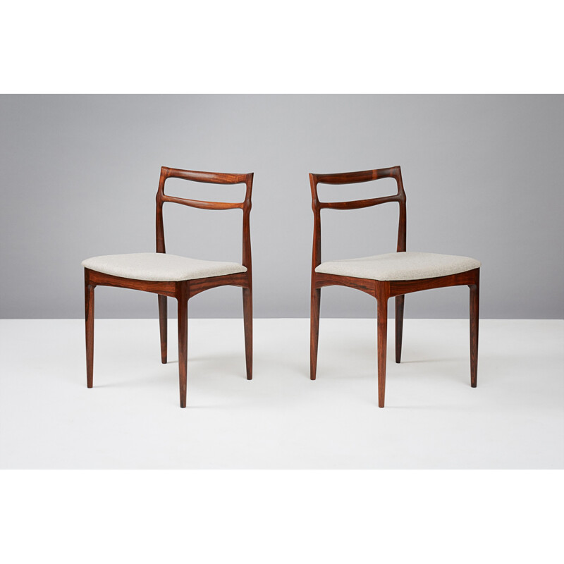 Set of 6 dining chairs in rosewood by Johannes Andersen - 1960s