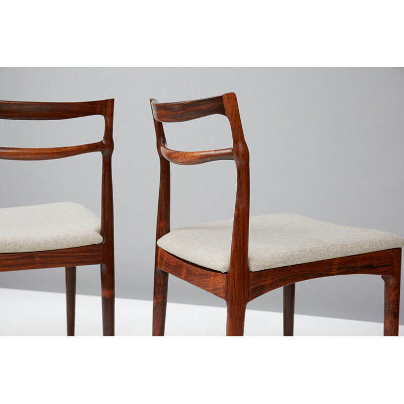 Set of 6 dining chairs in rosewood by Johannes Andersen - 1960s