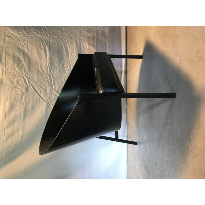 Vintage black lounge chair by Philippe Starck - 1980s