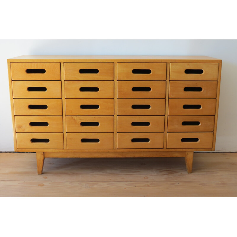 Vintage chest of drawers in beechwood by James Leonard for Esavian - 1950s