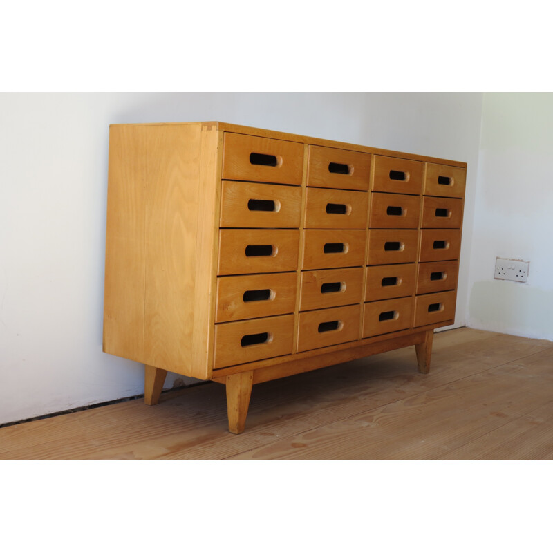 Vintage chest of drawers in beechwood by James Leonard for Esavian - 1950s