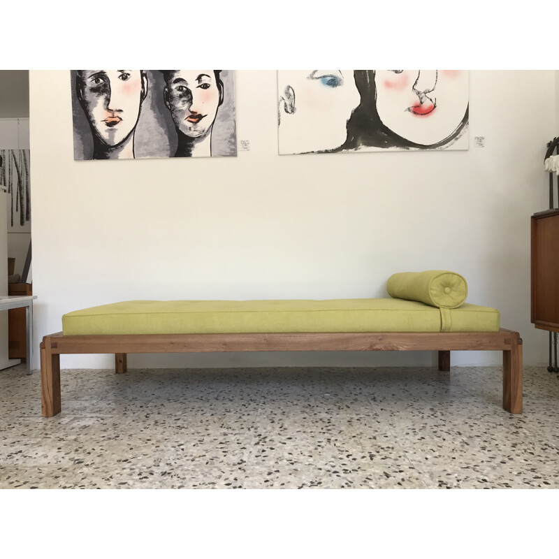 Vintage daybed in solid elm by Pierre Chapo - 1970s