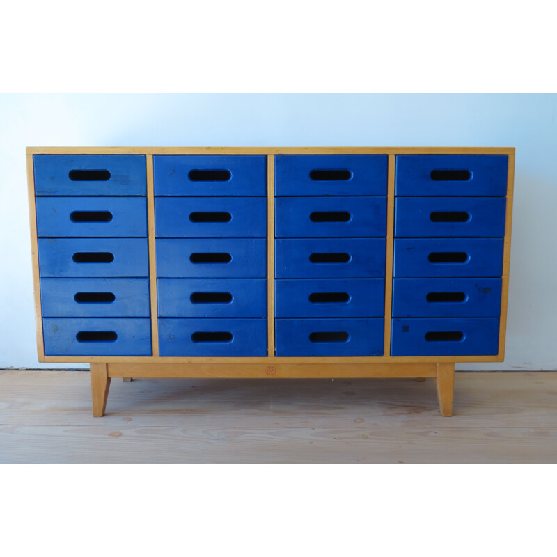 Vintage chest of drawers in solid beechwood by James Leonard - 1950s