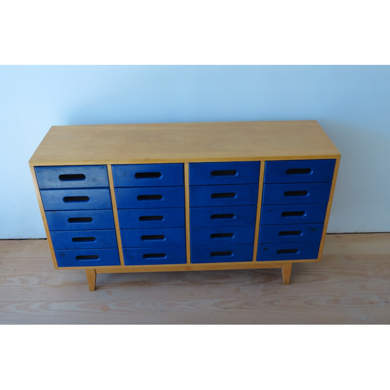 Vintage chest of drawers in solid beechwood by James Leonard - 1950s