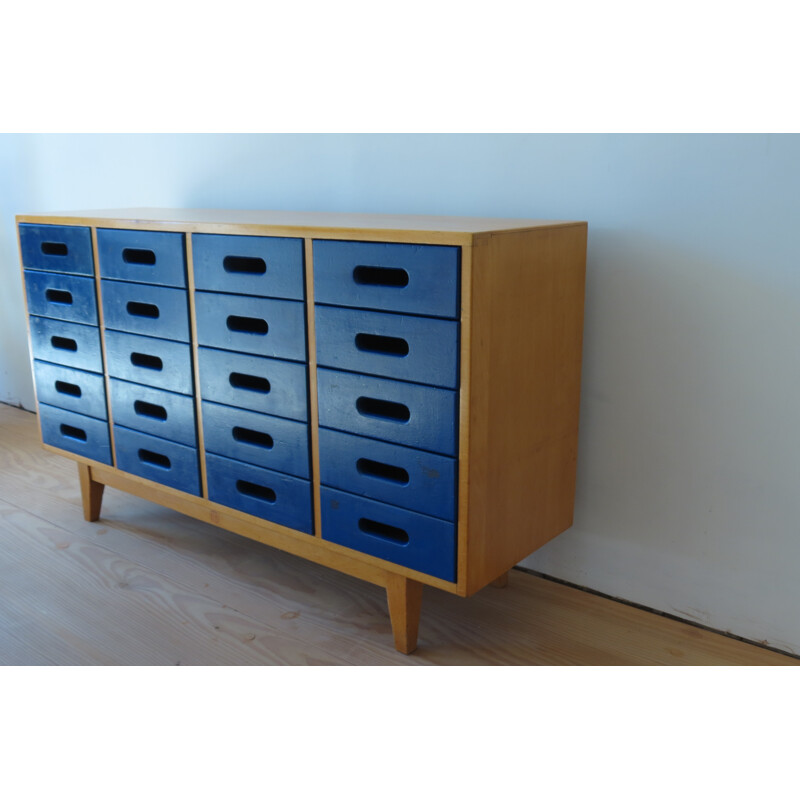 Vintage chest of drawers in solid beechwood by James Leonard - 1950s