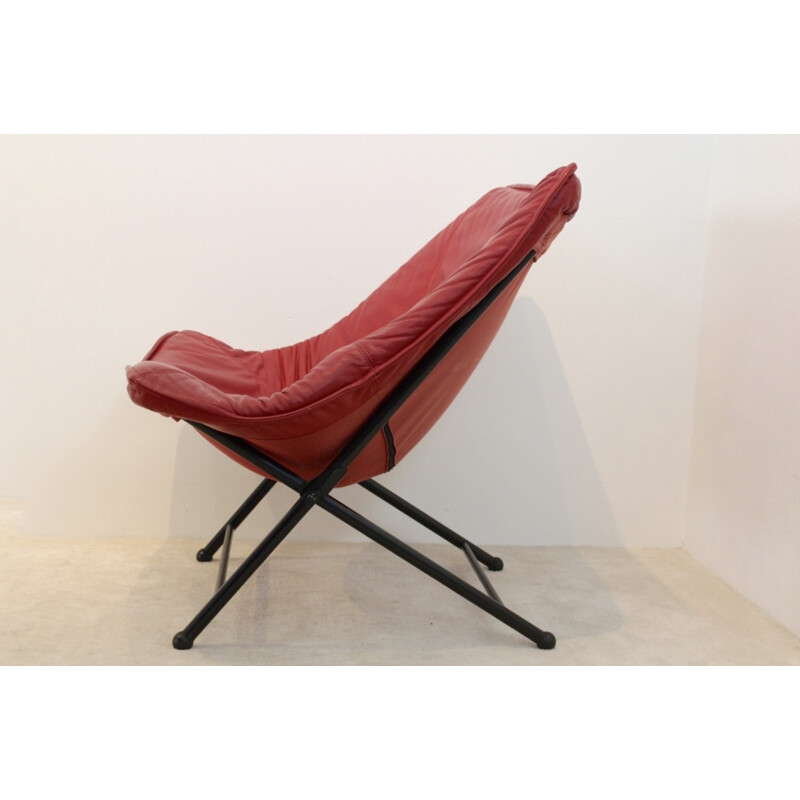 Suite de 2 fauteuils vintage en cuir par Teun Van Zanten pour Molinari - 1970
