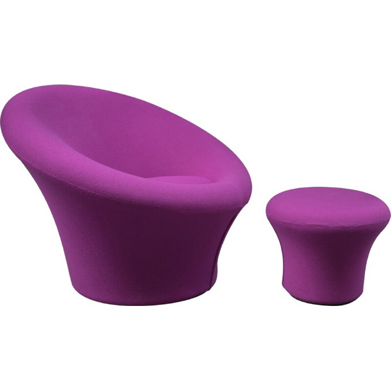 Vintage Armchair "Mushroom" and ottoman by Pierre Paulin - 1970s