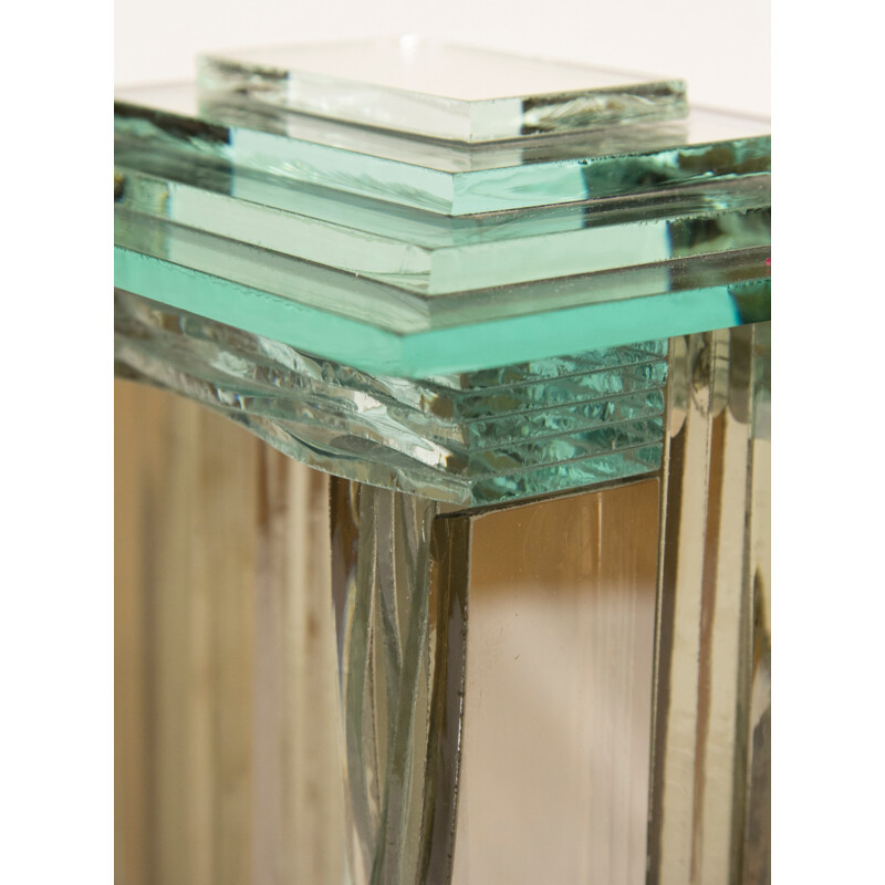 Lámpara de mesa de cristal vintage - 1980