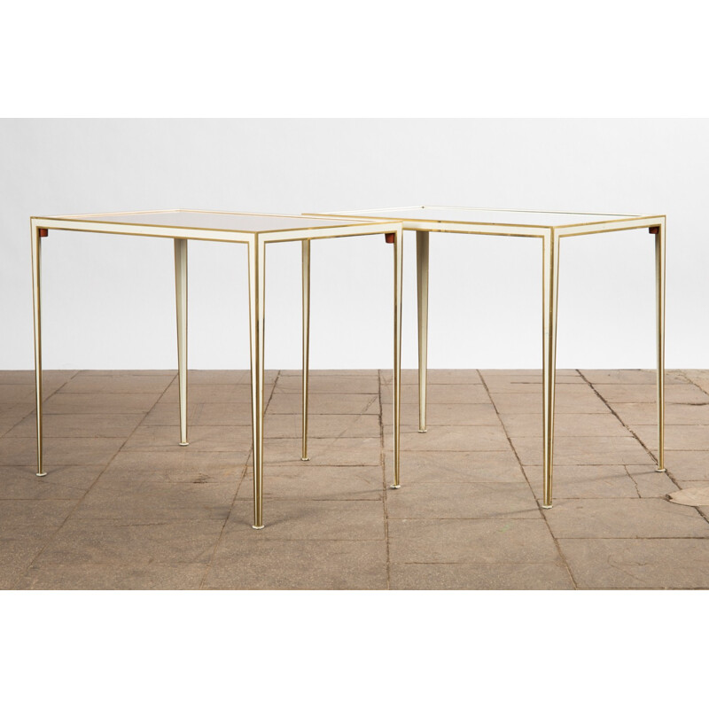 Set of 2 vintage side tables in brass by Vereinigte Werkstätten - 1960s