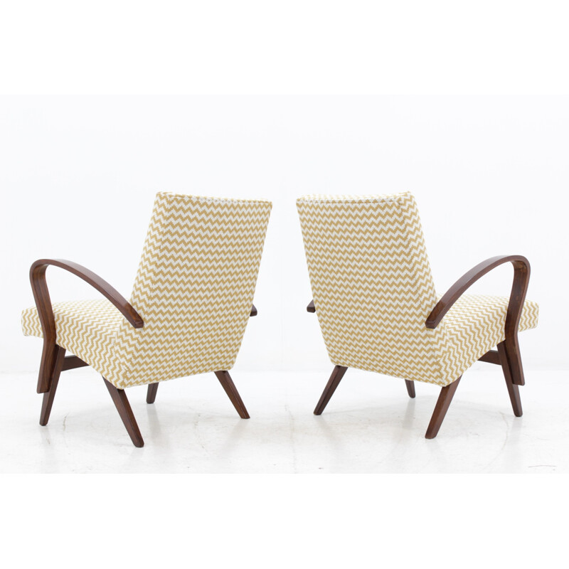 Set of 2 vintage easy chair in oakwood for Tatra Pravenec - 1960s