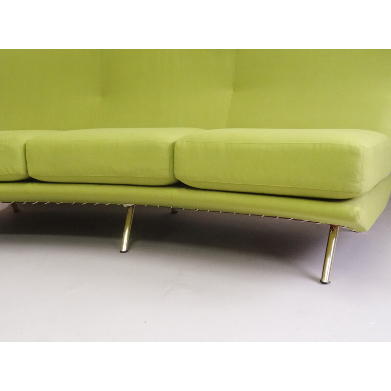 3 seater Triennale sofa in green fabric, Marco ZANUSO - 1950s