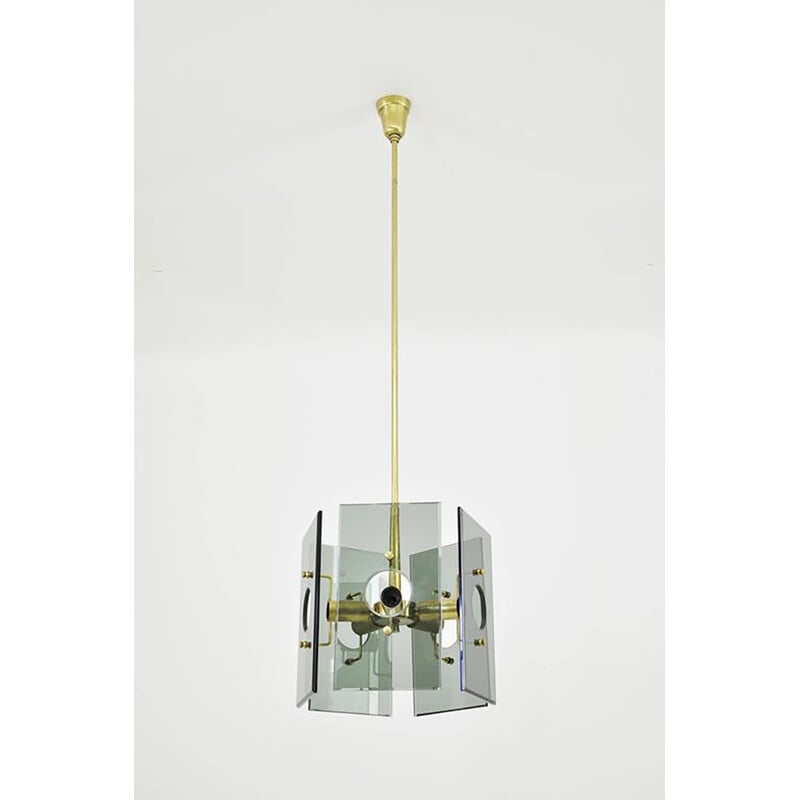 Suspension en verre vintage par Gino Paroldo pour Fontana Arte, 1970