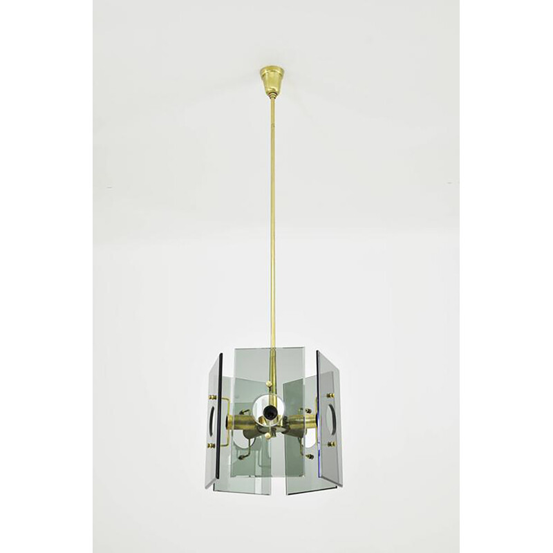 Vintage suspensão de vidro por Gino Paroldo para Fontana Arte, 1970