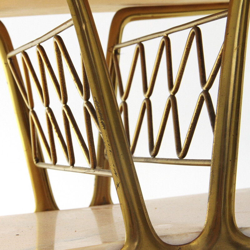 Italian coffee table in  brass and marble - 1950s