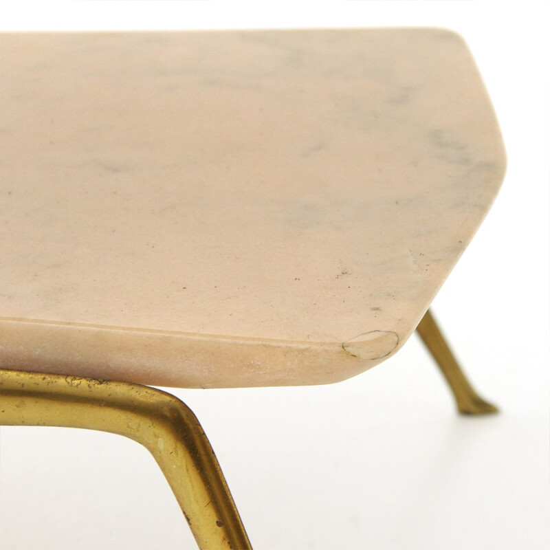 Italian coffee table in  brass and marble - 1950s