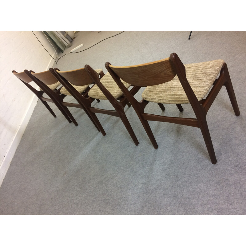 Set of 4 danish vintage chairs by Erik Buch - 1960s