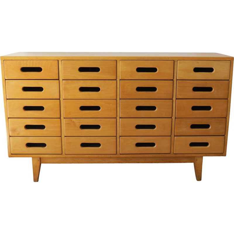 Vintage chest of drawers in beechwood by James Leonard for Esavian - 1950s