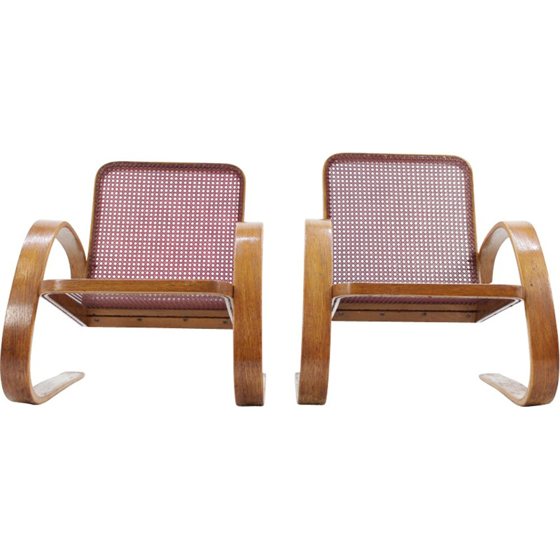 Set of 2 vintage armchairs by Miroslav Navrátil for Zdeněk Plesník - 1940s