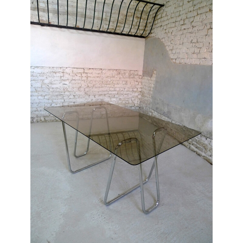 Vintage desk in metal and glass - 1970s