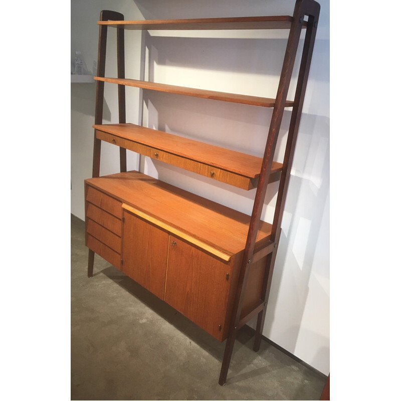 Vintage bookcase and sideboard in teak - 1960s