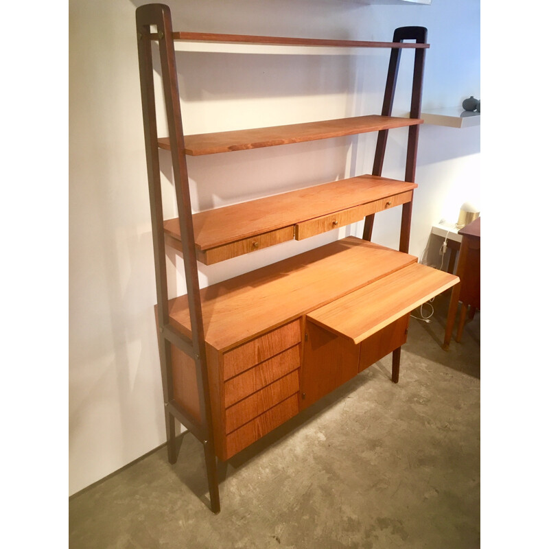 Vintage bookcase and sideboard in teak - 1960s