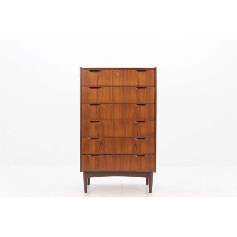 Commode vintage en teck avec 6 tiroirs par Svend Langkilde - 1960