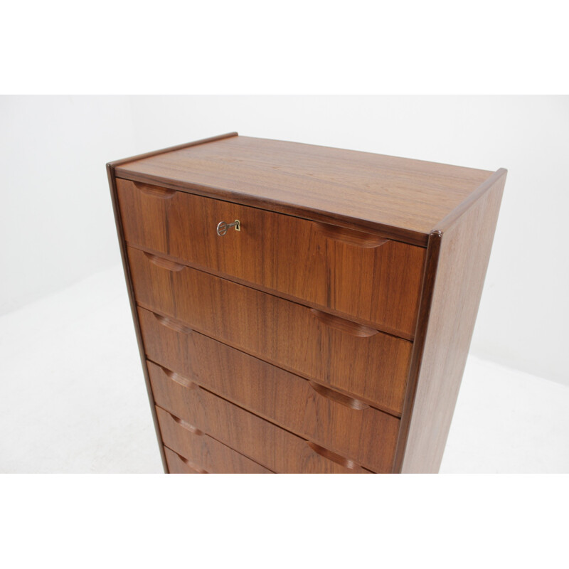 Commode vintage en teck avec 6 tiroirs par Svend Langkilde - 1960