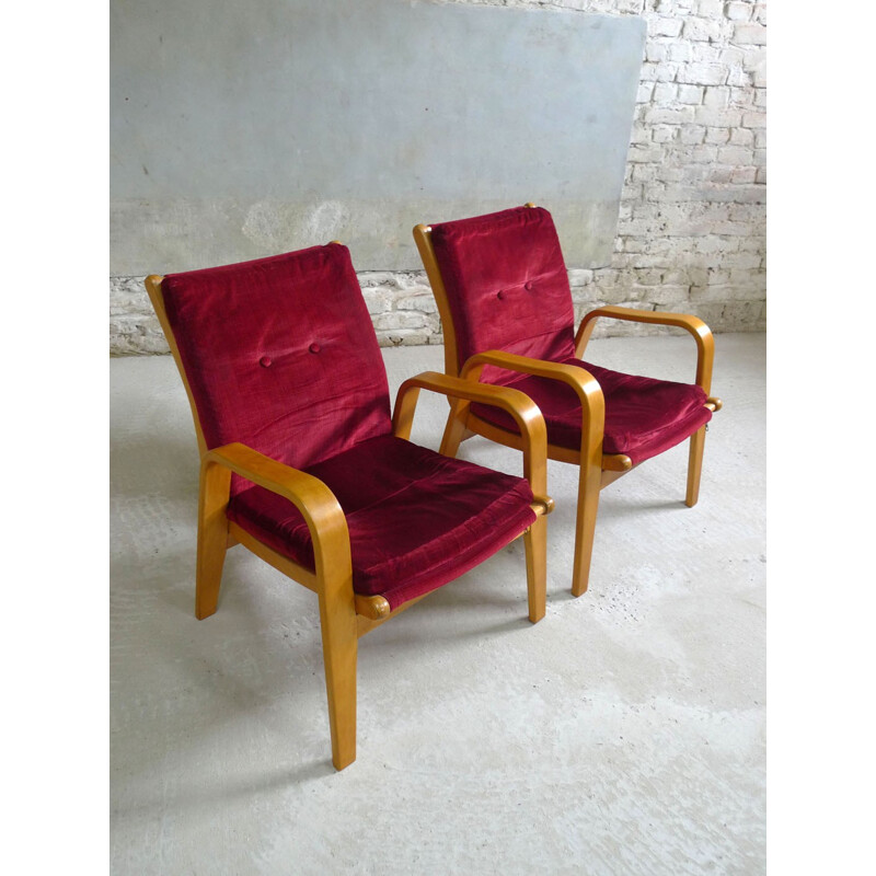 Suite de 2 fauteuils vintage par Cees Braakman pour Pastoe - 1950