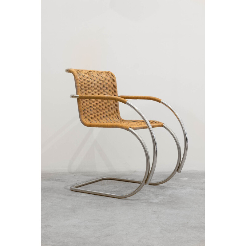Vintage desk chair in steel by Mies Van Der Rohe - 1990s