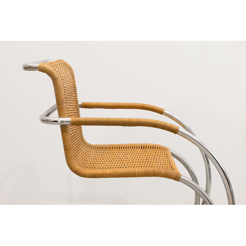 Vintage desk chair in steel by Mies Van Der Rohe - 1990s