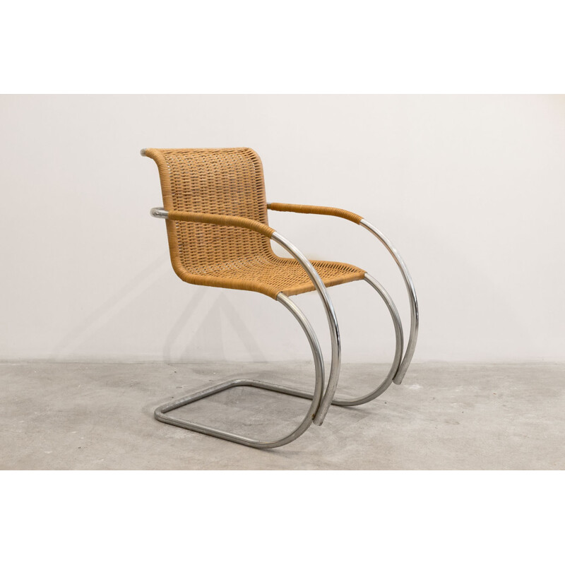 Vintage desk chair in steel by Mies Van Der Rohe - 1990s