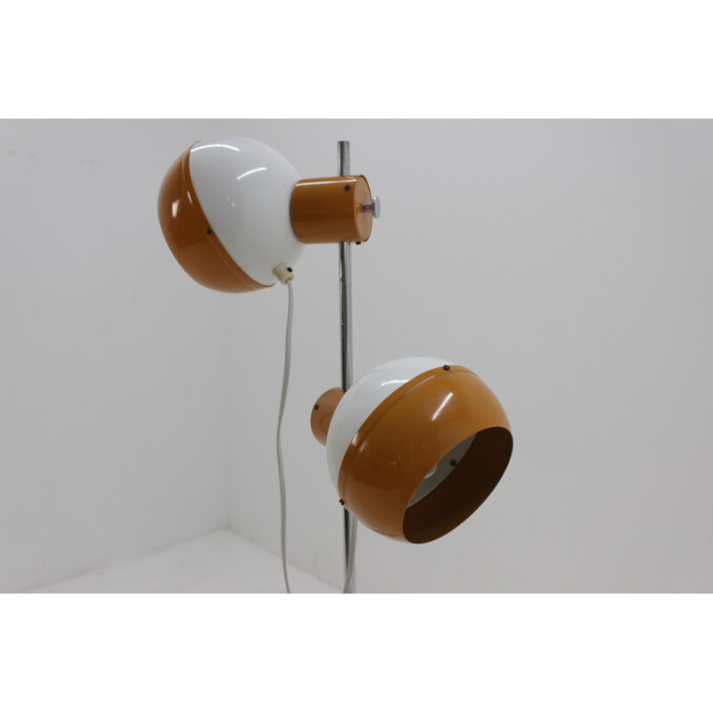 Vintage floor lamp with double magnetic diffuser by Josef Hurka - 1970s