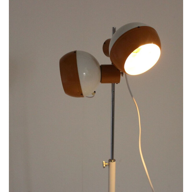 Lampadaire Vintage ajustable avec double diffuseur magnétique par Josef Hurka - 1970