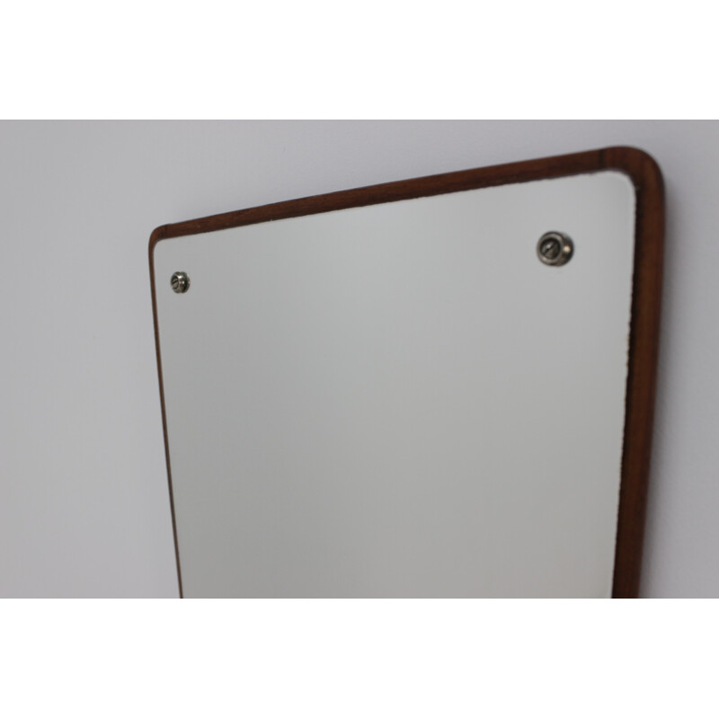 Danish vintage wall mirror in teak with shelf by Jansen Spejle - 1960s. 