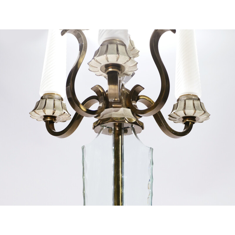 Stehlampe aus Vintage-Bronze Kristallerie de sèvres von Marius-Ernest Sabino, 1930