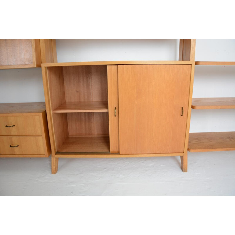 Large system of secretary and shelves, freestanding - 1970s