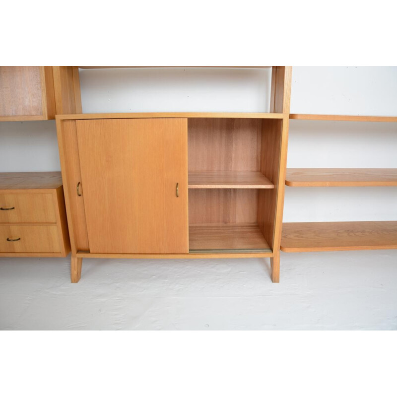 Large system of secretary and shelves, freestanding - 1970s