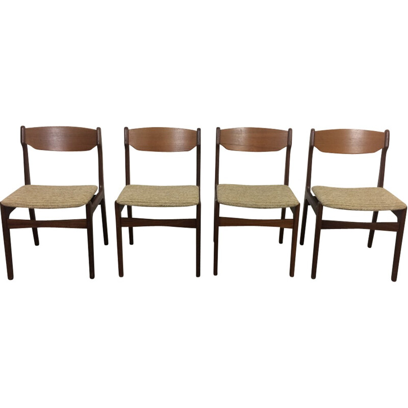 Set of 4 danish vintage chairs by Erik Buch - 1960s