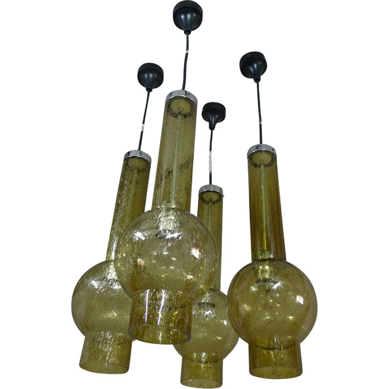 Vintage pendant lamp in blown glass for Staff - 1970s