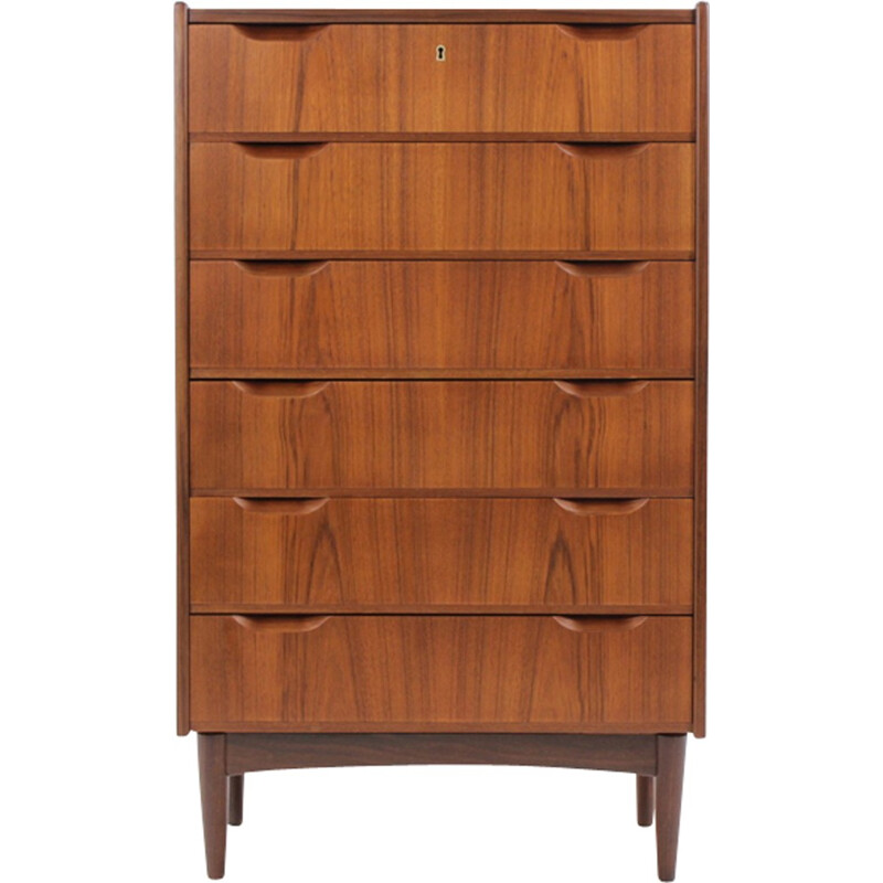 Vintage  chest of drawers in tak with 6 drawers by Svend Langkilde - 1960s