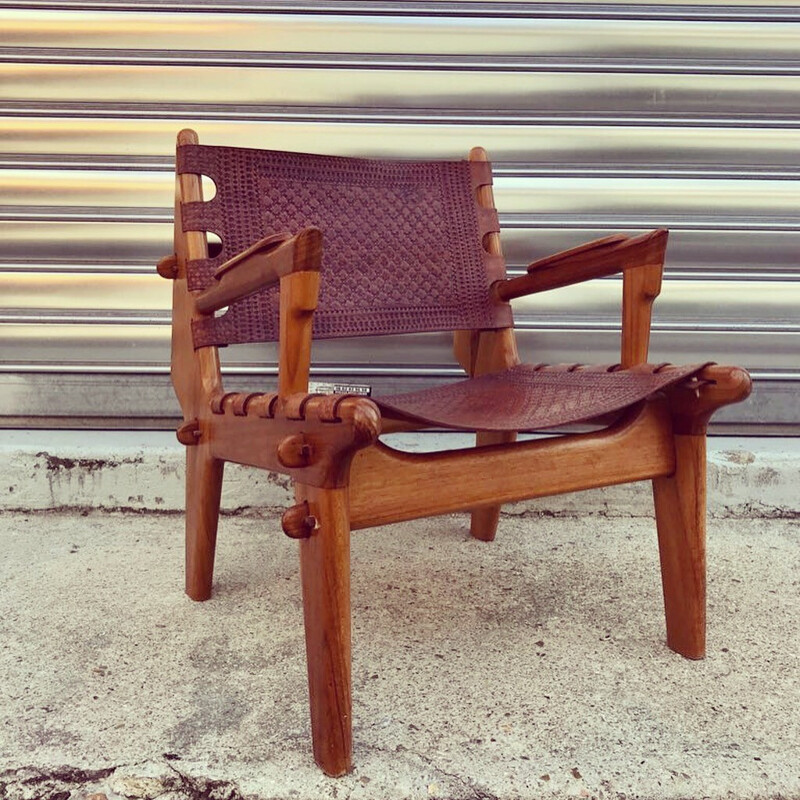 Suite de 2 fauteuils et un repose-pieds vintage par Angel Pazmino - 1960