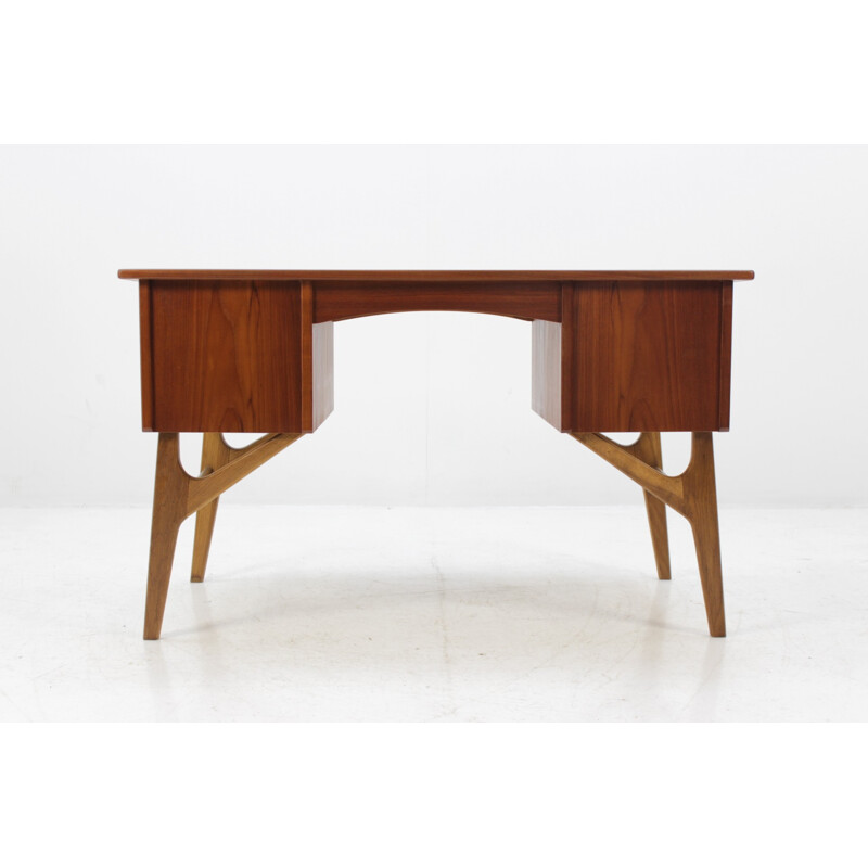 Vintage Danish desk in teak with 3 drawers - 1960s