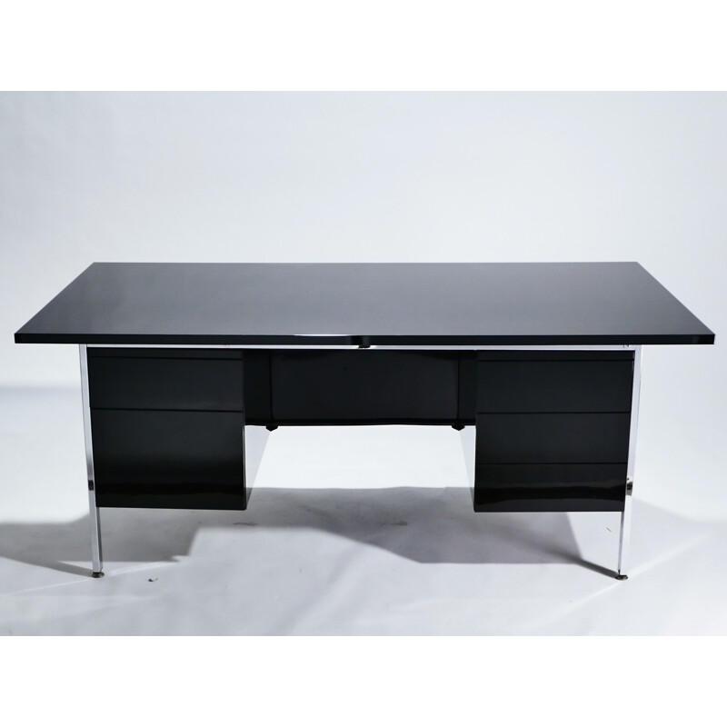 Vintage  lacquered and chrome desk by Florence Knoll - 1950's