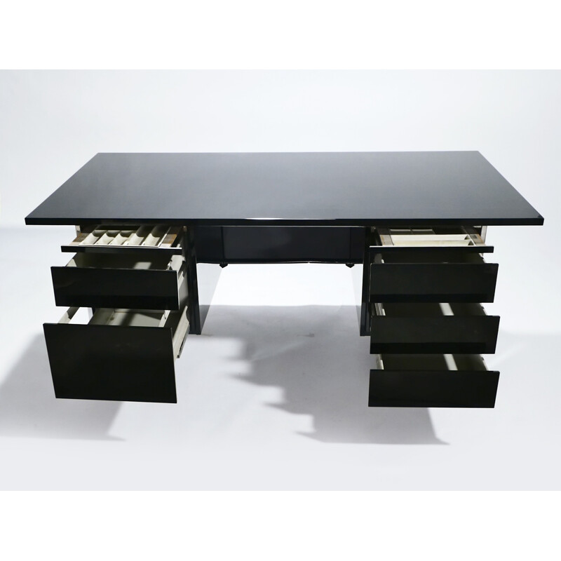 Vintage  lacquered and chrome desk by Florence Knoll - 1950's