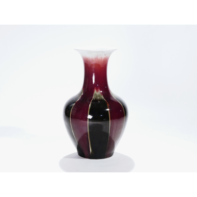 Vintage-Vase aus glasierter Keramik, Frankreich 1960
