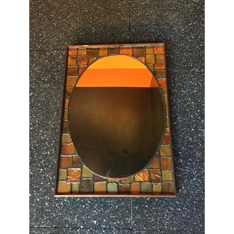 Vintage rectangular mirror by Line Vautrin - 1960s