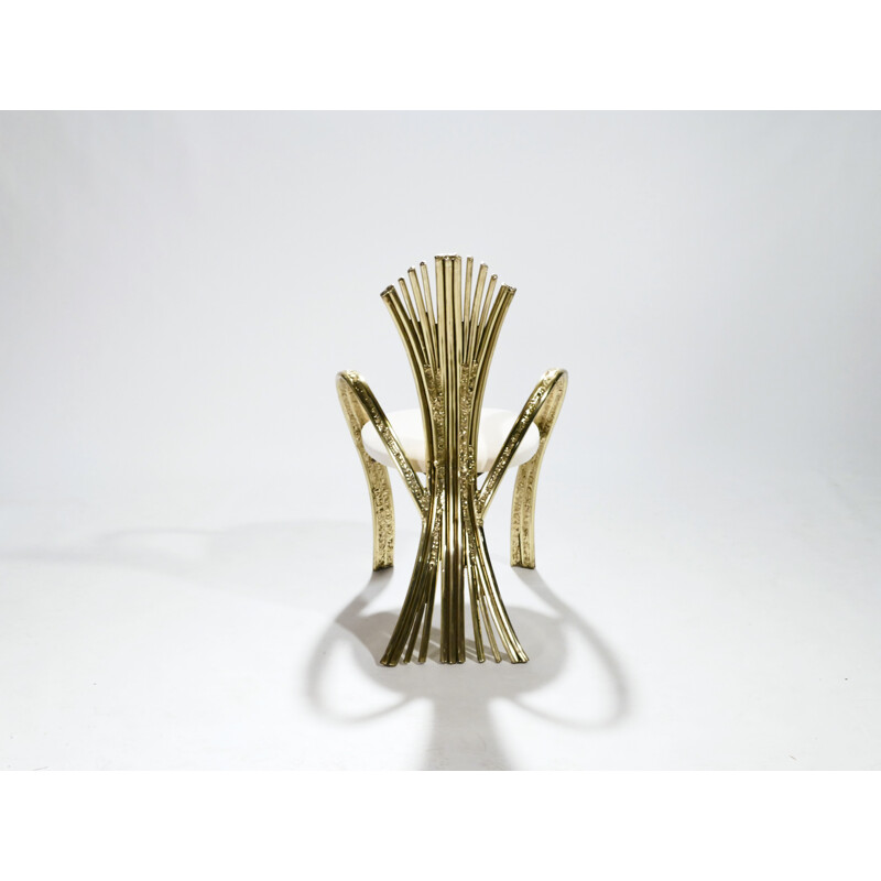 Vintage set of 2 easy chairs in bronze by Jacques Duval Brasseur - 1970