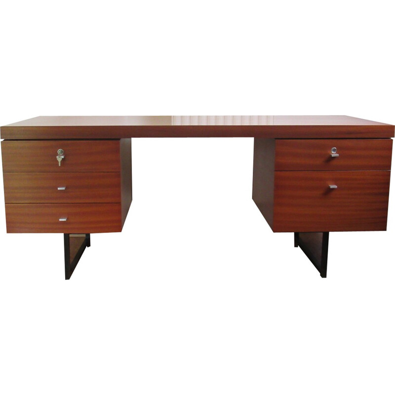 Vintage desk in mahogany by Pierre Guariche for Meurop - 1960s