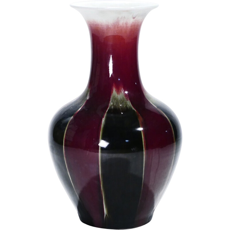 Vase vintage en céramique émaillée, France 1960